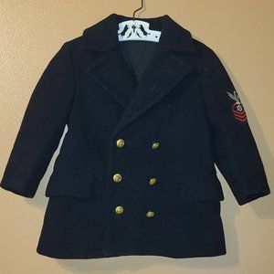 Vintage 1930s Boys peacoat Coat Jacket NRA Mens Clothing Authority 3T